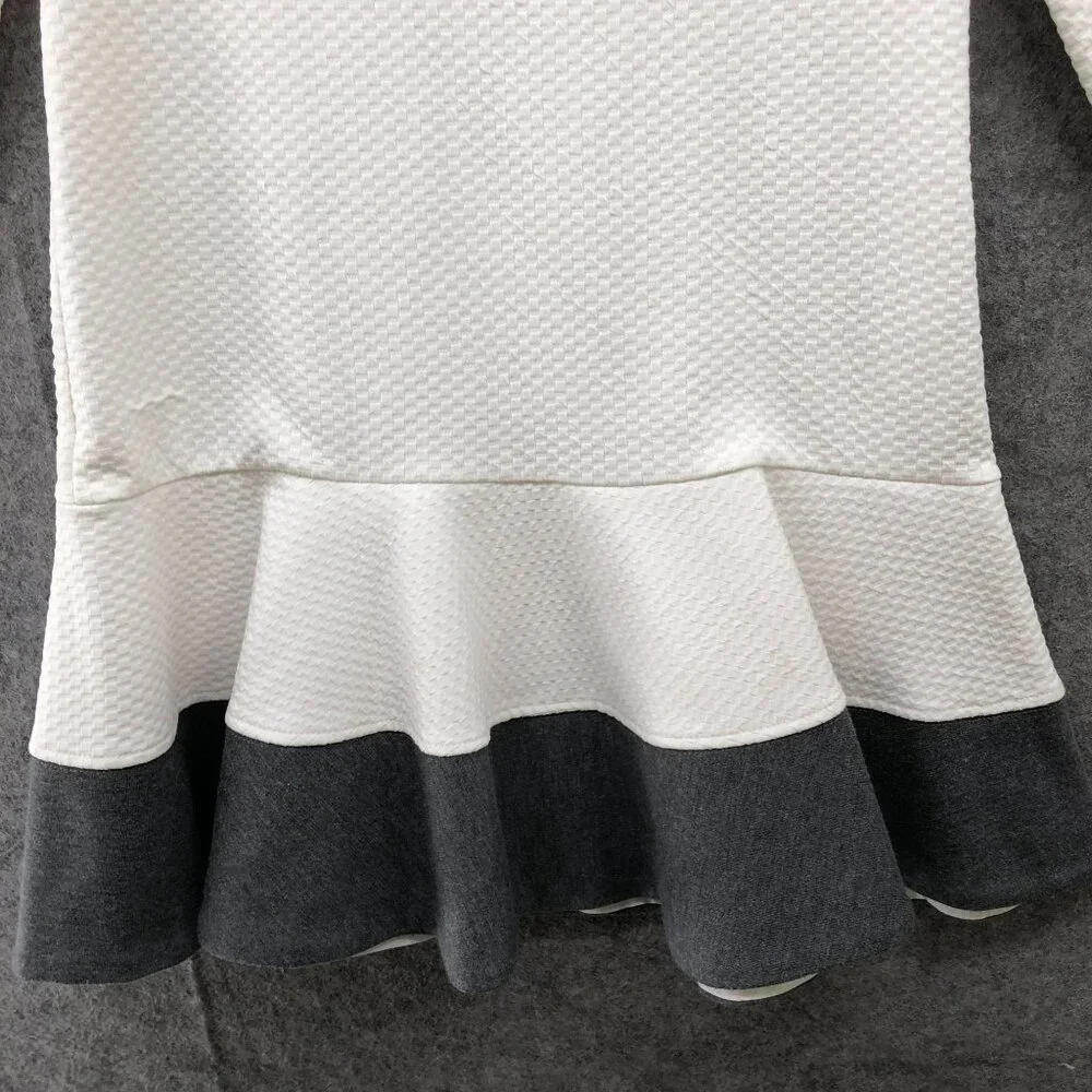 A.Bird Girls‎ Size 6 Dress Boat Neck White Gray 3/4 Sleeve Tiered Formal Party